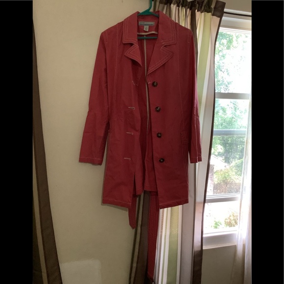 Old navy maternity coral trench coat small - Picture 7 of 16